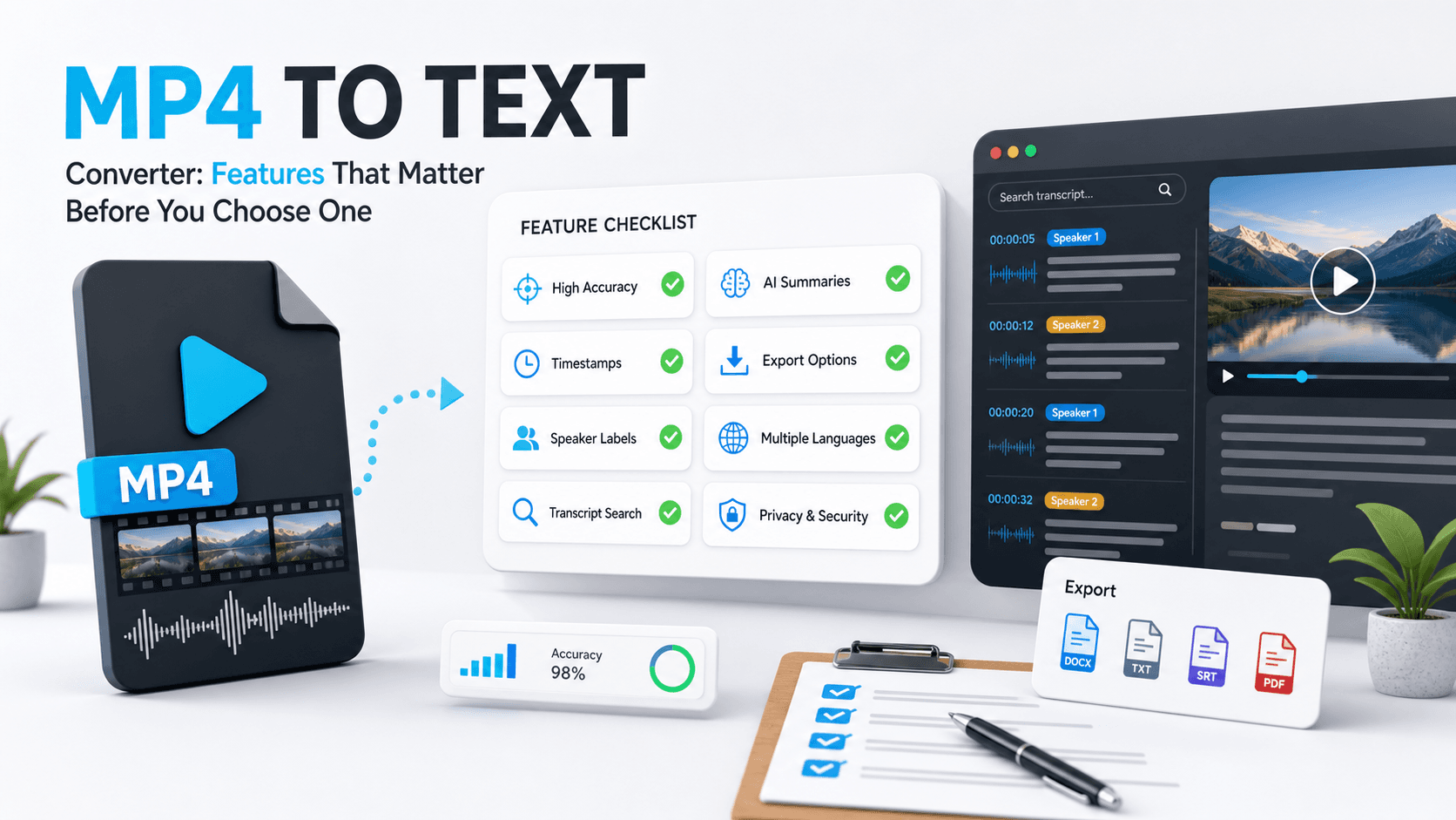 Checklist for choosing an MP4 to text converter
